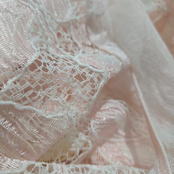 Vintage Victoria Secret Nightgown Pink Crown Catalog Knit Lace Mesh Sheer Medium - Picture 15 of 15